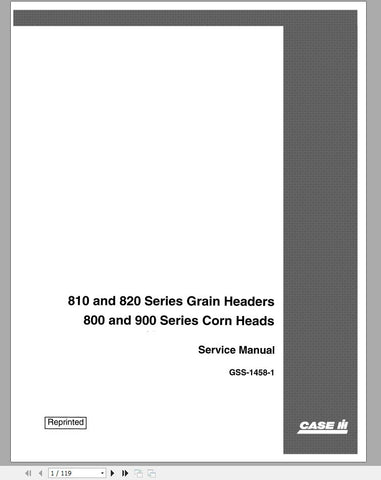 Enhance your farming efficiency with the CASE IH Tractor Grain Heads and Corn Heads Service Manual (GSS14581). This comprehensive PDF file is designed to provide you
