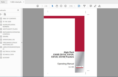 Discover the ultimate resource for your CASE IH tractor with the High-Tech CASE CS110, CS120, CS130, and CS150 Operator’s Manual. This comprehensive PDF file is designed to provide