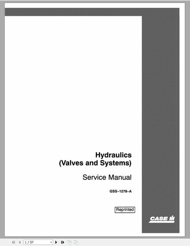 Discover the essential CASE IH Tractor Hydraulics Valves and Systems Service Manual (GSS1278A) in a convenient PDF format. This comprehensive guide is designed for both professionals and enthusiasts, providing detailed insights into the hydraulic systems of CASE