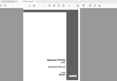 Unlock the full potential of your CASE IH tractor with the Hydraulic PTO Kit J17 9-50592 Operator’s Manual. This comprehensive PDF file serves as your essential guide, providing 
