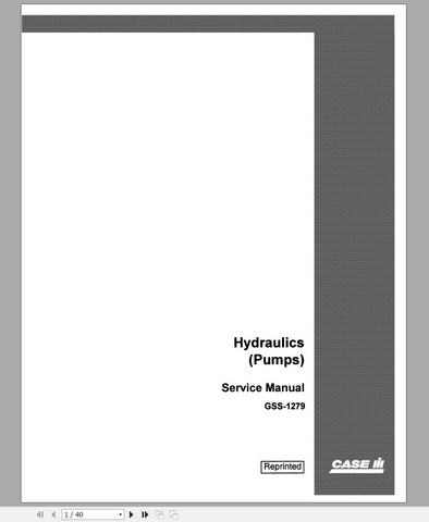 Discover the essential CASE IH Tractor Hydraulic Pumps-Cessna, Thompson Service Manual GSS1279 in a convenient PDF format. This comprehensive guide is designed for both professionals