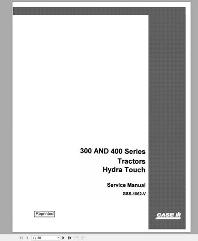 Unlock the full potential of your CASE IH Tractor with the Hydra Touch 300 and 400 Series Service Manual (GSS1062V) in PDF format. This comprehensive guide is designed to provide you with essential information for maintenance, troubleshooting, and repair