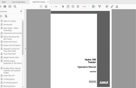Enhance your operational efficiency with the CASE IH Tractor Hydro 100 Operator’s Manual (PDF File). This comprehensive guide is designed to provide you with essential information