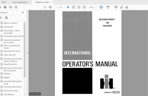 Enhance your farming efficiency with the CASE IH TRACTOR INTERNATIONAL 184 Operator’s Manual, available in a convenient PDF format. This comprehensive guide