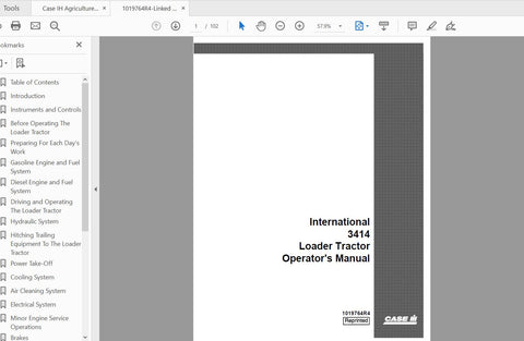Unlock the full potential of your CASE IH Tractor International 3414 Loader with our comprehensive Operator’s Manual (PDF file). This essential guide is designed to provide you 