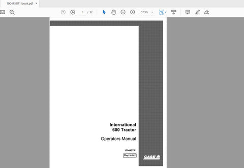 Unlock the full potential of your CASE IH International 600 tractor with our comprehensive Operator’s Manual
