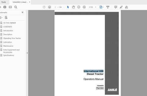 Unlock the full potential of your CASE IH International 650 Diesel tractor with our comprehensive Operator’s Manual, available in a convenient PDF format. This essential guide provides detailed instructions and insights to help you operate and maintain your