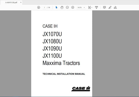 Discover the essential CASE IH Tractor Operator’s Manual for models JX1070U, JX1080U, JX1090U, and JX1100U. This comprehensive PDF file is designed to provide you with all the information you need to operate and maintain your tractor efficiently. With detailed