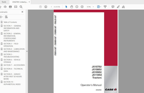 Unlock the full potential of your CASE IH Tractor with the JX1070U, JX1080U, JX1090U, and JX1100U Operator’s Manual. This comprehensive PDF file is designed to provide you with essential information and guidance, ensuring that you operate your tractor safely and