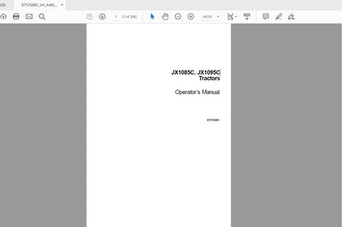 Discover the essential CASE IH Tractor JX1085C and JX1095C Operator’s Manual, a comprehensive PDF file designed to enhance your operational efficiency. This manual