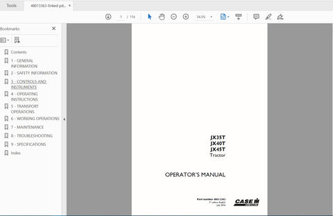 Discover the essential CASE IH Tractor JX35T, 40T, 45T Operator’s Manual, a comprehensive PDF guide designed to enhance your operational efficiency. This manual provides detailed instructions and insights tailored specifically for your tractor model, ensuring