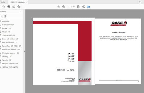 Unlock the full potential of your CASE IH Tractor with the JX35T, JX40T, and JX45T Service Manual (Part No. 47899739). This comprehensive PDF file is your go-to resource
