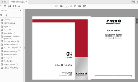 Enhance your maintenance routine with the CASE IH TRACTOR JX55T, JX75T SERVICE MANUAL (Part No. 47899738). This comprehensive PDF file is designed to provide you with all the essential information needed to keep your tractor running smoothly and 