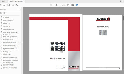 Unlock the full potential of your CASE IH JX series tractors with the comprehensive Service Manual (48047634) for JX60, JX70, JX80, JX90, and JX95 models. This PDF file is an essential resource for both seasoned mechanics and DIY enthusiasts, providing detailed instructions and insights to keep your equipment running smoothly.
