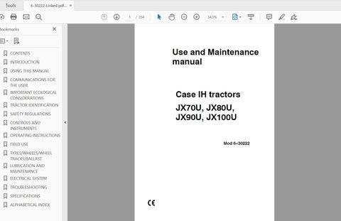Enhance your farming efficiency with the CASE IH Tractor JX70U, JX80U, JX90U, and JX100U Operator’s Manual. This comprehensive PDF file is designed to provide you with essential information and guidance for optimal operation and maintenance of 