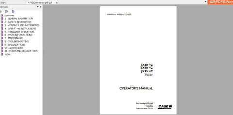 Enhance your farming efficiency with the CASE IH Tractor JX80_90_95HC Operator’s Manual, available in a convenient PDF format. This comprehensive guide is designed to provide