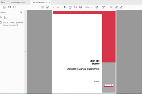 Enhance your operational efficiency with the CASE IH Tractor JX95 HC Operator’s Manual, a comprehensive