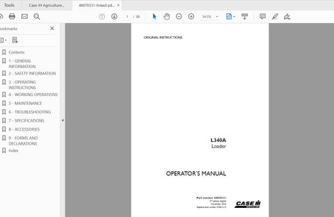 Enhance your operational efficiency with the CASE IH Tractor L340A Loader Operator’s Manual. This comprehensive PDF file is designed to provide you with all the essential information