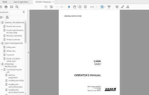 Enhance your operational efficiency with the CASE IH Tractor L360A Loader Operator’s Manual. This comprehensive PDF file is designed to provide you with all the essential information