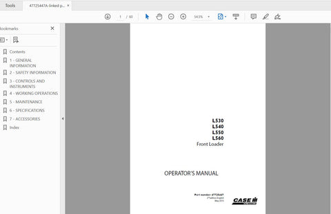 Enhance your operational efficiency with the CASE IH Tractor L530, L540, L550, and L560 Front Loader Operator’s Manual. This comprehensive PDF file is designed to provide you with essential information and guidance, ensuring you get the most out of your equipment