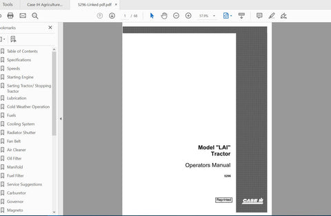 Discover the essential CASE IH Tractor LAI 5296 Operator’s Manual, now available in a convenient PDF format. This comprehensive guide is designed to enhance your understanding of the tractor's features, ensuring you get the most out of your equipment. With easy
