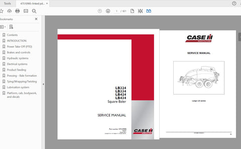 Enhance your maintenance routine with the CASE IH Tractor LB324, LB334, LB424, LB434 Square Baler Service