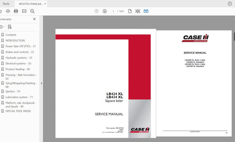 Enhance your farming efficiency with the CASE IH Tractor LB424 XL and LB434 XL Square Baler Service
