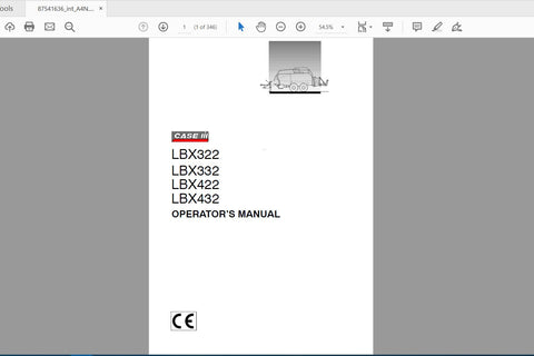 Enhance your operational efficiency with the CASE IH TRACTOR LBX322, 332, 422, 432 Operator’s Manual. This comprehensive PDF file is designed to provide you with essential information and guidance for optimal tractor performance. Whether you're a seasoned operator or new to the machinery, this manual is your go-to resource for 