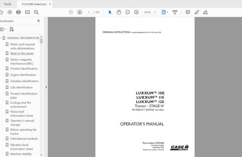 Enhance your operational efficiency with the CASE IH Tractor Luxxum 100, 110, and 120 Stage IV Operator’s Manual. This comprehensive PDF file is designed to provide you with
