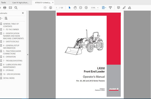 Enhance your operational efficiency with the CASE IH Tractor LX232 Front End Loader Operator’s Manual (PDF File). This comprehensive guide is designed to provide you with essential information and insights to maximize the performance of your equipment