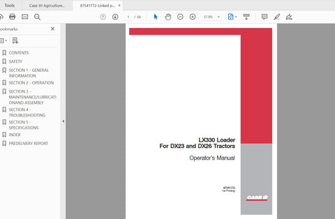 Enhance your operational efficiency with the CASE IH Tractor LX330 Loader Operator’s Manual, specifically designed for the DX23 and DX26 models. This comprehensive PDF file provides