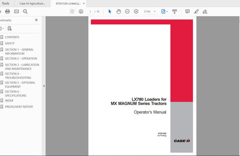 Enhance your operational efficiency with the CASE IH Tractor LX780 Loader Operator’s Manual, specifically designed for the MX Magnum Series. This comprehensive PDF 