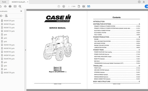Discover the ultimate resource for your CASE IH Magnum 180, 190, 210, and 225 CVT tractors with the comprehensive service manual (part number 84284014) available in PDF format