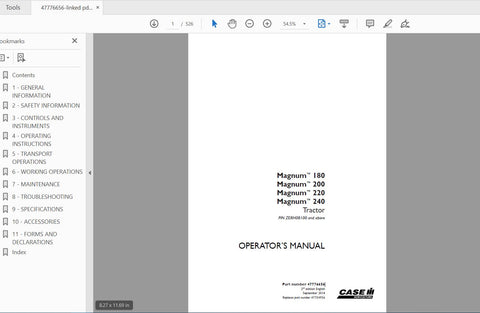 Enhance your farming efficiency with the CASE IH Tractor Magnum 180, 200, 220, and 240 Operator’s Manual. This comprehensive PDF file is designed to provide you with essential information and guidance for optimal operation and maintenance of your tractor