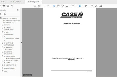 Enhance your farming efficiency with the CASE IH Tractor Magnum Operator’s Manual, specifically designed for models 215, 245, 275, 305, and 335. This comprehensive PDF file provides essential information to help you operate and maintain your tractor effectively