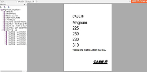 Discover the essential CASE IH Tractor Magnum Operator’s Manual, designed specifically for models 225, 250, 280, and 310. This comprehensive PDF file serves as your go-to