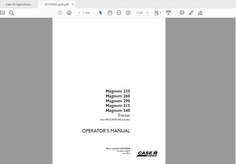 Enhance your farming efficiency with the CASE IH Tractor Magnum Operator’s Manual, designed specifically for models 235, 260, 290, 315, and 340. This comprehensive PDF file serves as an essential resource, providing detailed instructions and insights to help