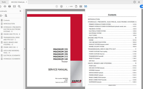 Unlock the full potential of your CASE IH Magnum tractor with the comprehensive Tier 4 Service Manual (Part No. 84533022). This PDF file is an essential resource for owners