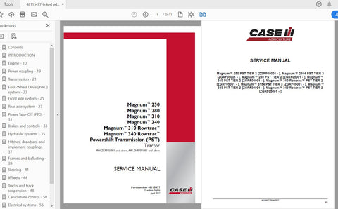 Unlock the full potential of your CASE IH Magnum tractor with the comprehensive PST Service Manual (48115477). This PDF file is designed specifically for models 250, 280