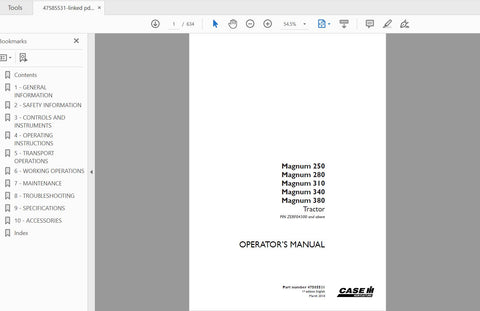Enhance your farming efficiency with the CASE IH Tractor Magnum Operator’s Manual, covering models 250, 280, 310, 340, and 380. This comprehensive PDF file is designed to provide you with essential information and guidance, ensuring you get the most out of your