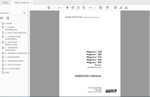 Enhance your farming efficiency with the CASE IH Tractor Magnum 250, 280, 310, 340, and 380 Operator’s Manual. This comprehensive PDF file is designed to provide you with essential information and guidance for optimal operation and maintenance of your tractor
