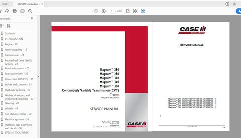Unlock the full potential of your CASE IH Magnum tractors with the comprehensive service manual for models 250, 280, 310, 340, and 380. This PDF file, part number 47794733