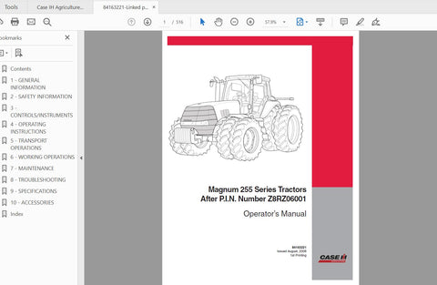 Discover the essential CASE IH Tractor Magnum 255 Operator’s Manual, designed specifically for the emerging market. This comprehensive PDF file provides you with all the necessary information to operate and maintain your tractor efficiently. With clear