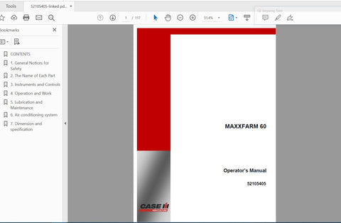 Unlock the full potential of your CASE IH Maxxfarm 60 tractor with the comprehensive Operator’s Manual (PDF file). This essential guide provides detailed instructions and insights to ensure optimal performance and maintenance of your