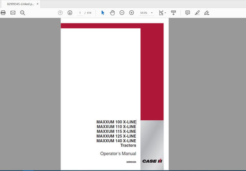 Discover the ultimate resource for your CASE IH Maxxum tractor with the Operator’s Manual for models 100, 110, 115, 125, and 140 X-Line. This comprehensive PDF