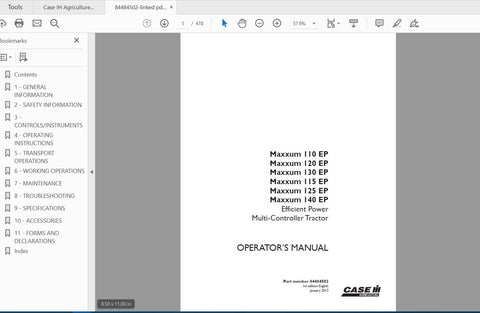 Unlock the full potential of your CASE IH Maxxum tractor with the comprehensive Operator’s Manual for models 110-140 EP Multicontroller. This PDF file is an essential resource