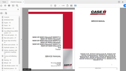 Unlock the full potential of your CASE IH Maxxum tractor with the comprehensive Service Manual