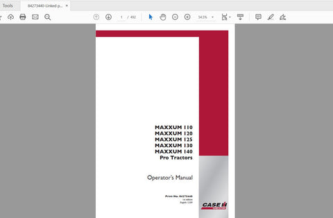 Unlock the full potential of your CASE IH Maxxum tractor with the comprehensive Operator’s Manual for models 110, 120, 125, 130, and 140. This PDF file is designed to provide you with essential information, ensuring you operate your tractor
