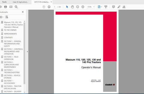 Enhance your farming efficiency with the CASE IH Tractor Maxxum 110, 120, 125, 130, and 140 Pro Operator’s Manual. This comprehensive PDF file is designed to provide you with 
