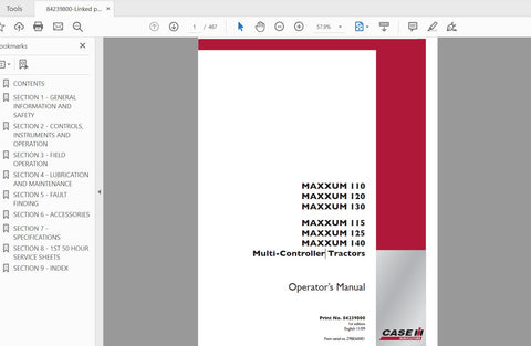 Unlock the full potential of your CASE IH Maxxum tractor with the comprehensive Operator’s Manual for models 110, 115, 120, 125, 130, and 140. This PDF file is designed to provide
